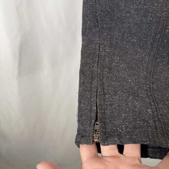 J Crew Pants Women's 00 Grey Skinny Fit Zip Leg Herringbone Print Pockets - Picture 9 of 12